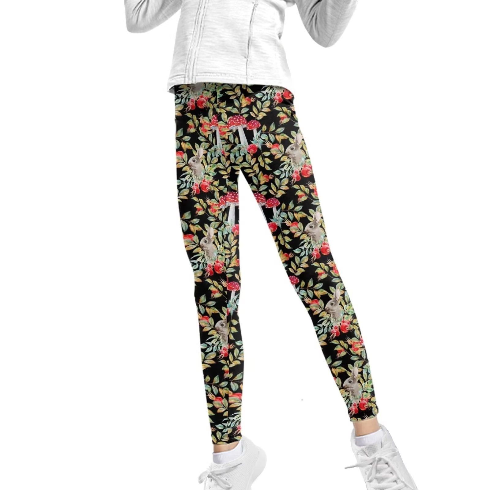 FKELYI Floral Butterfly Kids Leggings Size 8-9 Years Stretchy Playing Yoga  Pants for Girls High Waisted Comfy Travel Tights Aesthetic 