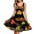 thumbnail image 1 of FKELYI Music Fall Sleeveless Dresses Size XL Breathable Thanksgiving Maple Leaf Vest Dress for Women Soft Sleeveless Swing Skater Casual Dress, 1 of 4