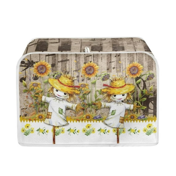 FKELYI Music Fall Toaster Covers for Home Lightweight Toaster Dust Covers 2 Slice Wide Slot Anti Fingerprint Harvest Sunflower Small Kitchen Appliance Covers