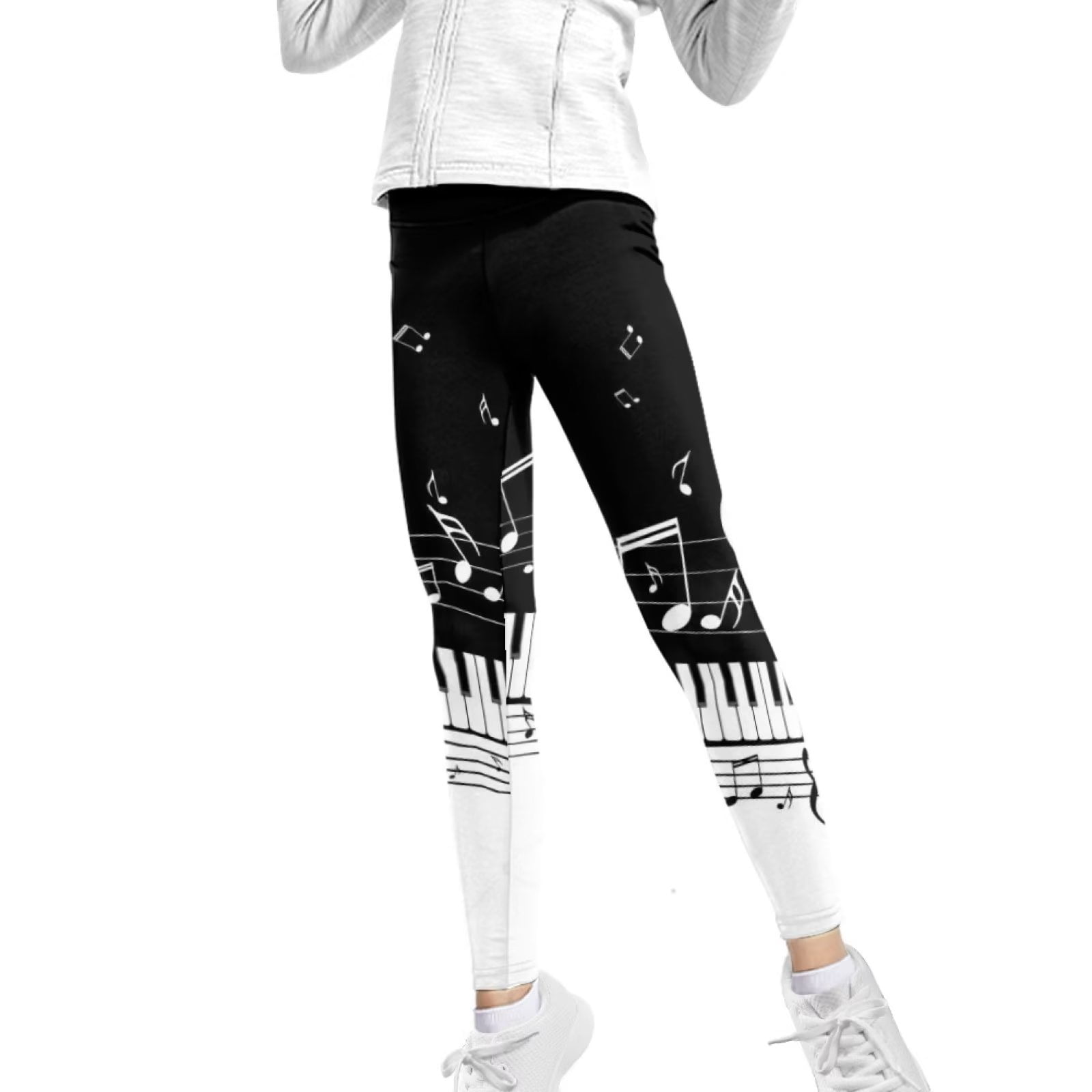 FKELYI Music Notes Girls Leggings Size 1011 Years Comfy School Home