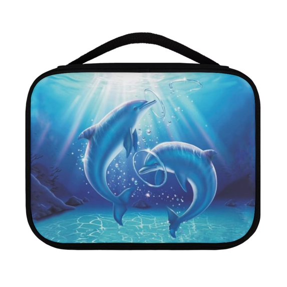 FKELYI Ocean Dolphins Bible Bag Leisure Bible Bags for Women Organizer Durable Bible Book Carrying Case with Handle