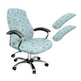 thumbnail image 1 of FKELYI Office Chair Cover with Armrest Covers 3 Pcs Set Swivel Chair Slipcover Daisy Flower Blue Print Computer Chair Protector for Home Office Decor, Small, 1 of 6