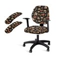 thumbnail image 1 of FKELYI Office Chair Slipcovers with 2 Pcs Stretchable Armrest Covers for Armchair Retro Daisy Floral Book Moon Print Swivel Computer Chair Protector Home Office Washable Decor, 1 of 7