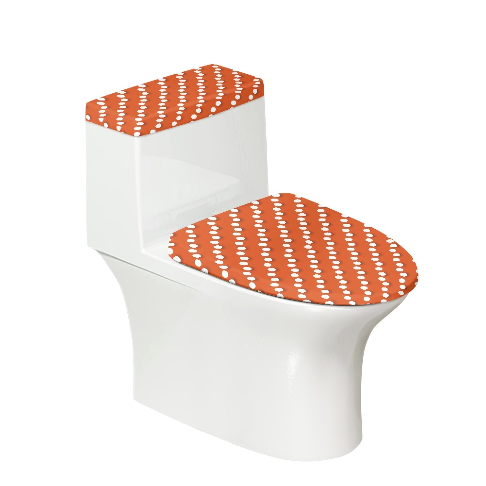 FKELYI Orange Spots Toilet Tank Cover Set of 2 Foldable Toilet Seat and