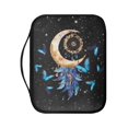 thumbnail image 1 of FKELYI PU Leather Bible Cover with Handle Book Cover Blue Butterfly Dreamcatcher Moon Print Zippered Church Bible Bag for Prayer Christian Bag Book Carrier Organizer Holder, 1 of 6