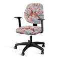 thumbnail image 1 of FKELYI Peach Floral Cardinal Bird Print 2 Piece Office Chair Covers for Home Decor Washable Computer Chir Slipcover Desk Chair Protective Covers for Backrest & Cushion, 1 of 7