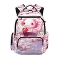 thumbnail image 1 of FKELYI Pink Cherry Flower Strawberry Print 17 Inch Schoolbag for Kids Backpack School Bookbag Lightweight Travel Rucksack Casual Daypack with Multi-Pockets for Girls, 1 of 7