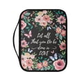 thumbnail image 1 of FKELYI Pink Floral Butterfly Print Bible Cover with Zipper Pocket Faux Leather Book Cover with Handle Large Capacity Bible Case Church Bible Bag for Prayer Outdoor Study, 1 of 6