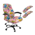 thumbnail image 1 of FKELYI Pink Tropical Palm Tree Print Office Chair Cover with 2 Pcs Armrest Covers Dustproof Swivel Boss Chair Protector Armchair Slipcover for Home Office Decor, Small, 1 of 6