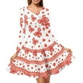 thumbnail image 1 of FKELYI Pink Women Dresses for Women Soft Valentine's Day Long Sleeve Dress for Women Polyester Heart Bow Swing Skater Midi Dress Size 3XL, 1 of 5