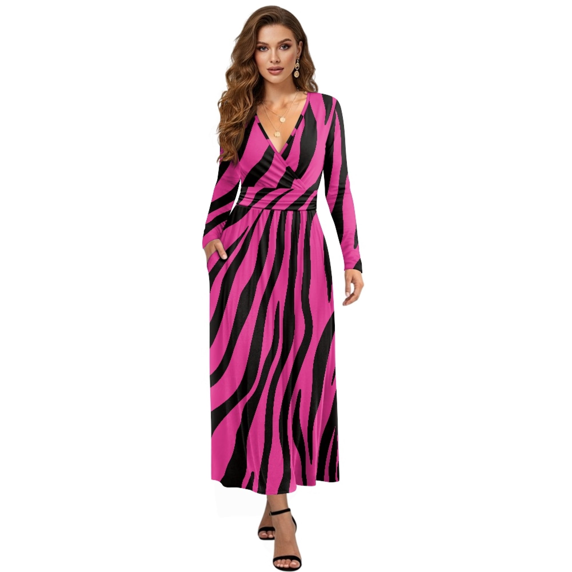 open lace back dress Bright Rose Sadie Zebra Maxi Dress | Purple Door