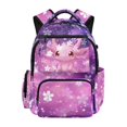 thumbnail image 1 of FKELYI Purple Cherry Flower Axolotl Print Kids Backpack for Girls 17 Inch Spacious Schoolbag with Multi-Pockets for Elementary Student Portable School Bookbag Casual Daypack, 1 of 7