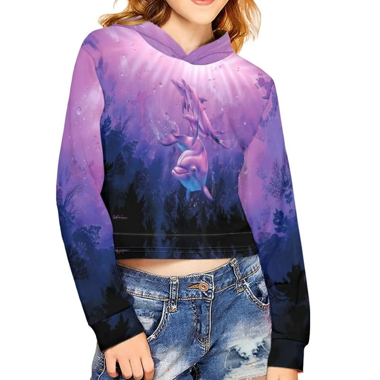 Hoodie crop tops for 2024 10 year olds