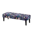thumbnail image 1 of FKELYI Purple Hippie Flower Print Dining Bench Cover Anti-Dust Bench Slipcover Stretch Fabric Furniture Seat Cushion Protector Cover for Living Room Bedroom, 1 of 7