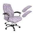 thumbnail image 1 of FKELYI Purple Lavender Print 3 Pcs Set Office Chair Cover with Armrest Covers Anti-Dust High Back Swivel Boss Chair Slipcover Gaming Armchair Protector, Small, 1 of 6