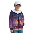 thumbnail image 1 of FKELYI Purple Star Dragon Print Zipper Front Hoodies for Kids Long Sleeve Sweatshirt Fleece Jacket with Pockets for Boys Girls Fall Top Winter Clothes, M, 1 of 6