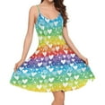 thumbnail image 1 of FKELYI Rainbow Heart Slip Dress Size 2XL Comfortable Valentine's Day Summer Dresses for Women Polyester Sleeveless Dress Midi Dress for Dating, 1 of 5