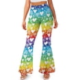 thumbnail image 1 of FKELYI Rainbow Love Print Flared Yoga Leggings for Women Teen Girls Tummy ControlFlare Leggings Slim-Fit Flare Leg Pants Athletic Leggings for Running Hiking Walking, XS, 1 of 7