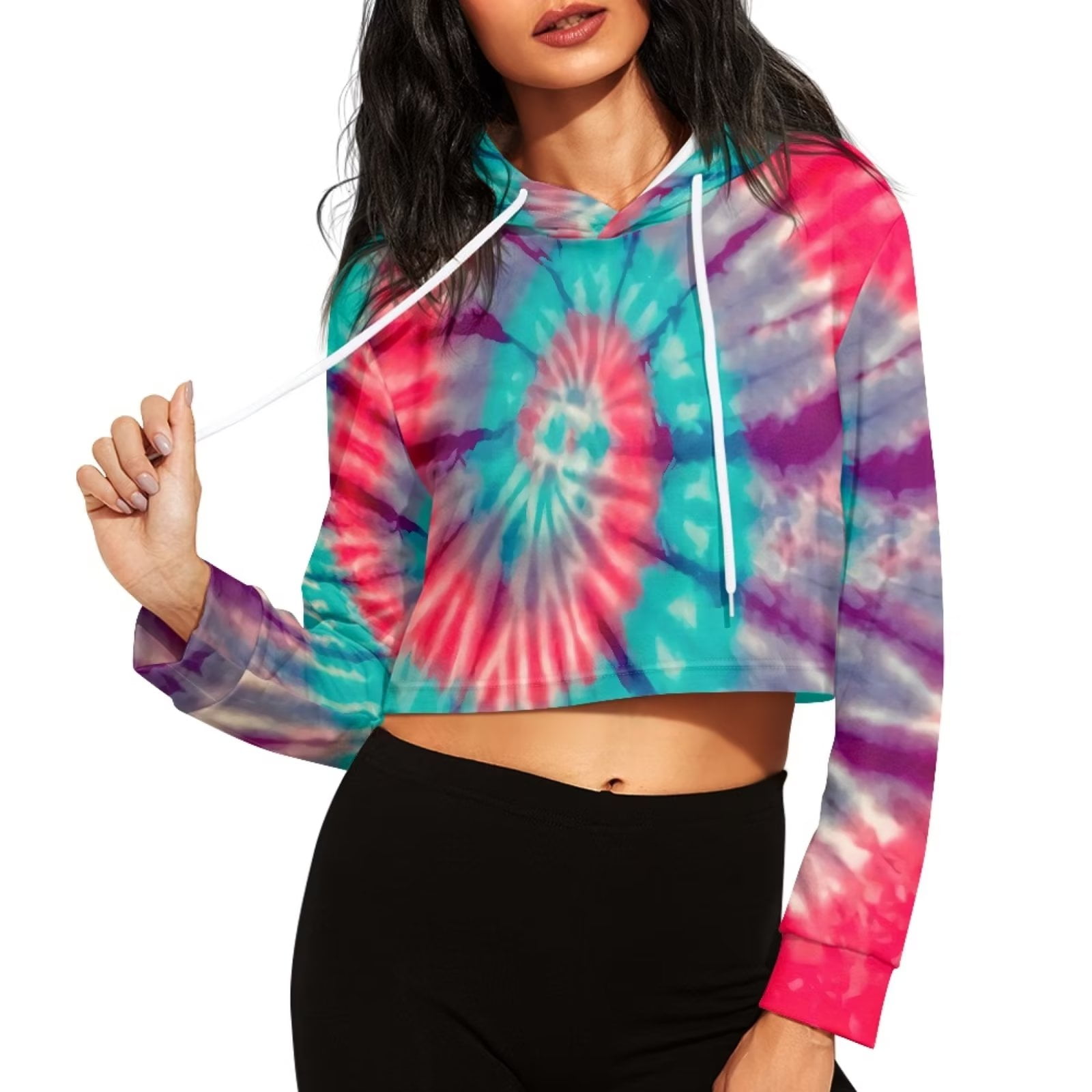 Crop top top sweaters with hoodie