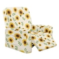 thumbnail image 1 of FKELYI Recliner Slipcover Sunflower Leaf Print Stretch Fabric Reclining Chair Protector for Single Seat Lounge Armchair Anti-Dust Furniture Cover, 1 of 7