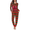 thumbnail image 1 of FKELYI Red Santa Stripes Pajama Pants with Pockets 2-Piece Lightweight Women Christmas Pajamas Comfy Pullover Pants Loose Sleepwear Size XL, 1 of 5