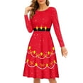 thumbnail image 1 of FKELYI Red Santa Women Dress Size 4XL Lightweight Christmas Long Sleeve Swing Dress Comfy Long Sleeve Dress for Women Wedding Guest, 1 of 4