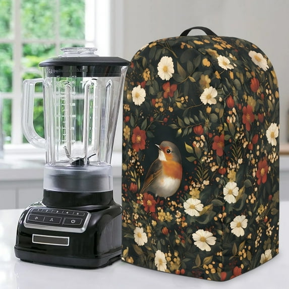 FKELYI Retro Floral Bird Print Stand Mixer Dust Cover Blender Dustproof Covers with Handle Anti Splash Blender Protective Cover Kitchen Appliance Decor