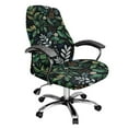 thumbnail image 1 of FKELYI Retro Green Leaf Print Office Chair Cover for Home Anti-Dust Computer Chair Covers Removable Rotating Chair Slipcover for Swivel Boss Chair Office Decoration, Small, 1 of 6