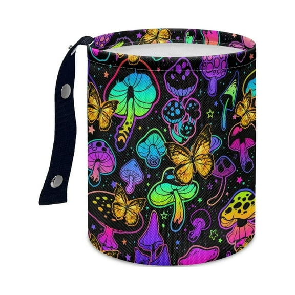 FKELYI Reusable Car Trash Cans for Car SUV Van Leisure Psychedelic Mushroom Car Waster Bin Accessories Universal Automative Vehicle Trash Bin