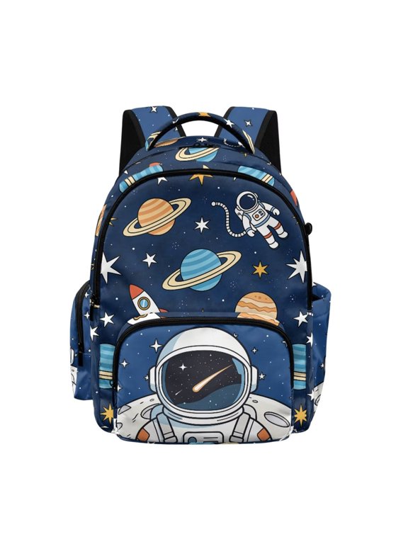 School Backpack for Boys 17 Inch Schoolbag Planet Star Pilot Print Bookbag with Multi-Pockets Large Capacity Daypack for Elementary Middle School Student