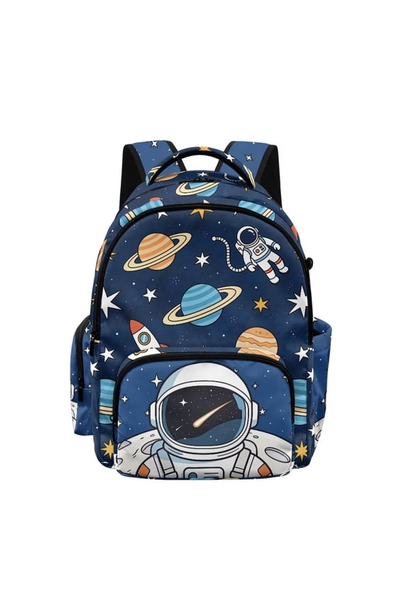 School Backpack for Boys 17 Inch Schoolbag Planet Star Pilot Print Bookbag with Multi-Pockets Large Capacity Daypack for Elementary Middle School Student