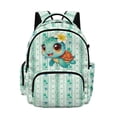 thumbnail image 1 of FKELYI School Backpack for Boys & Girls Schoolbag Frangipani Turtle Green Love Print Lightweight Bookbag with Multi-Pockets Elementary Middle School Student Ages 6-12, 1 of 7