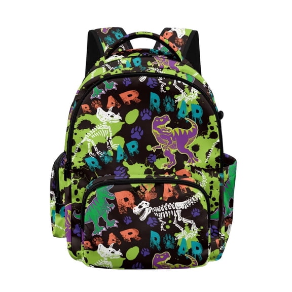 FKELYI School Backpack for Kids 17 Inch Bookbag Camo Dinosaur Skeleton Print Lightweight Backpacks for Boys Girls Casual Daypack with Multi-Pockets Rucksack