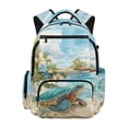 thumbnail image 1 of FKELYI School Backpack for Kids Frangipani Flower Sea Turtle Print Schoolbag 17 Inch School Backpacks Casual Daypack Travel Rucksack Knapsack for Elementary Student, 1 of 6