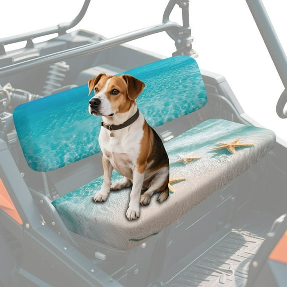 FKELYI Sea Starfish Print Anti-Dust Mule Bench Seat Cover Backrest Cover UTV ATV Accessories Waterproof Powersports Seats Covers UTV Interior Decoration