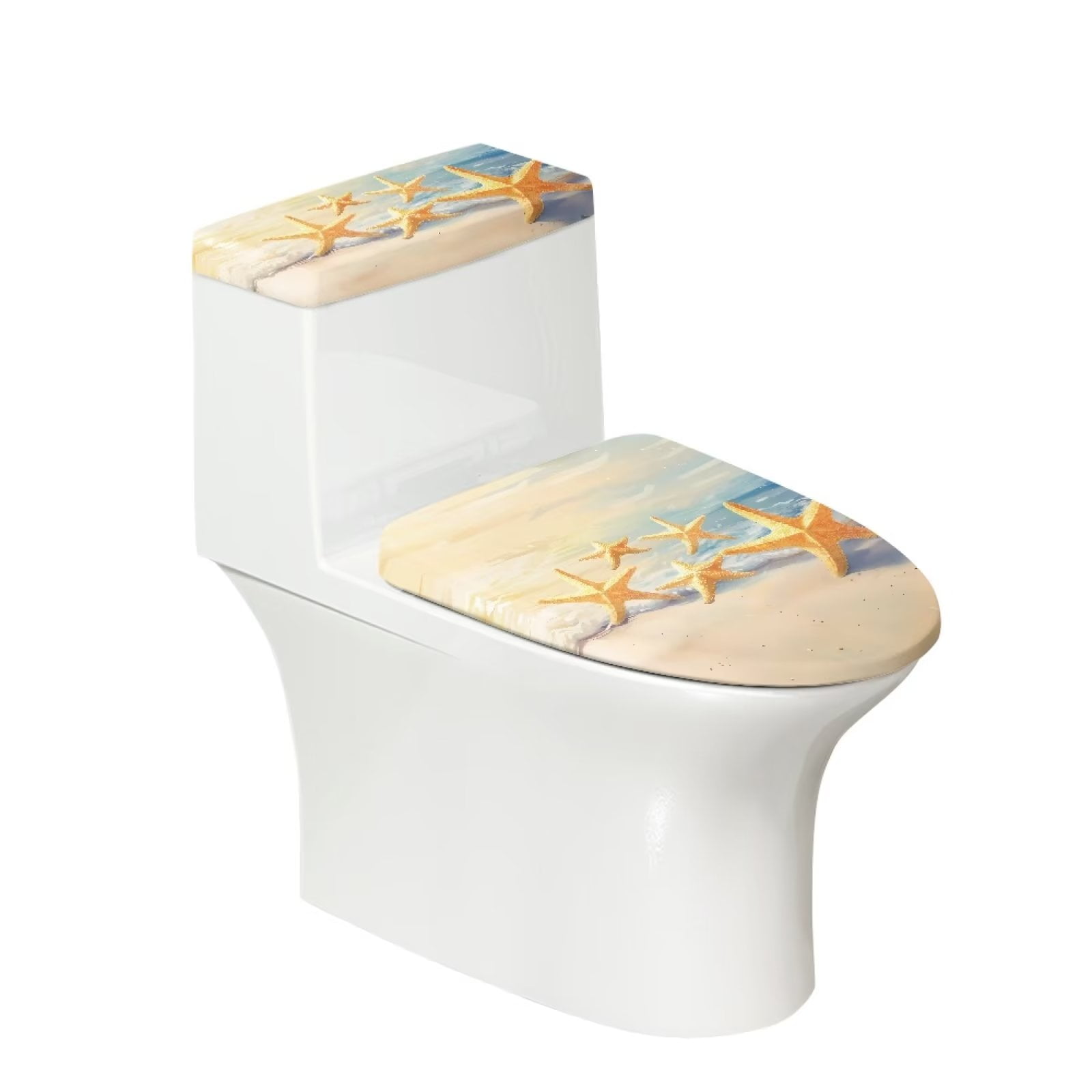 FKELYI Sea Starfish Toilet Tank Cover Home Decor Stretchy Toilet Dust