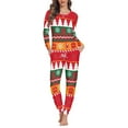 thumbnail image 1 of FKELYI Size 3XL Pajama Set 2-Piece Stretchy Snowflake Long Sleeve Pj for Vacation Breathable Pajamas for Women Long Set,Christmas Gift, 1 of 5