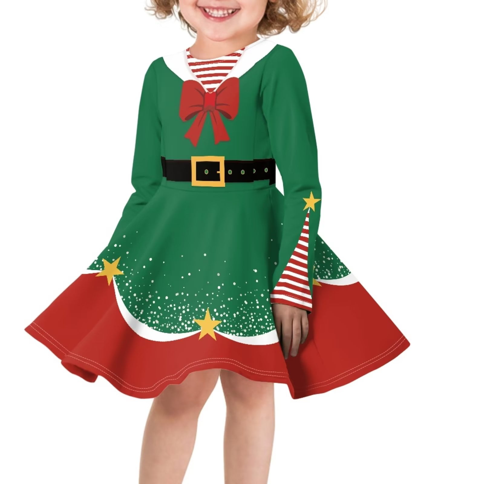 cute elf dress Fkelyi Size 5-6 Years Long Sleeve Christmas Costume Print Dress Up Clothes for Little Girls Comfy Long Sleeve Dresses for Teen Girls and peppermint buttons youll Cotton Colors:White Fantasy elf soft purple formal dress evening black dress beyonce