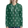 thumbnail image 1 of FKELYI Size L Zipper Hoodies Jacket Comfy Christmas Snowflake Zippered Sweaters for Women Casual Crew Neck Athlete Hoodie with Pocket, 1 of 6