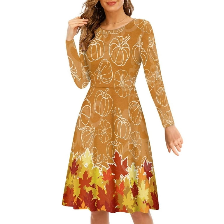 FKELYI Size M Women Dresses Comfy Fall Farmhouse Women's Wear to