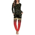 thumbnail image 1 of FKELYI Size S Pjs Set of 2 Durable Christmas Star Print Festival Party Nightwear for Women Sleepwear Elastic Long Sleeve Women Pajamas Set, 1 of 5