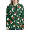 thumbnail image 1 of FKELYI Size S Zipper Hoodie Green Soft Christmas Snowflake Long Sleeve Sweatshirts Novelty Comfortable Zippered Cardigan Sweaters for Women, 1 of 1