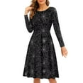 thumbnail image 1 of FKELYI Size XL Women Dress Leisure Halloween Spider Web Swing Skater Dress for Festival Party Breathable Women Long Sleeve Dress to Look Thin, 1 of 4