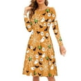 thumbnail image 1 of FKELYI Size XL Women Dress Lightweight Cartoon Halloween Swing Party Dress Comfy Ghost Spider Web Swing Twirl Skater Dress Knee Length, 1 of 4