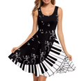 thumbnail image 1 of FKELYI Skull Music Notes Sleeveless Dress Size L Leisure Tank Dresses for Women Casual Summer Comfortable Vacation Swing Party Dress, 1 of 4