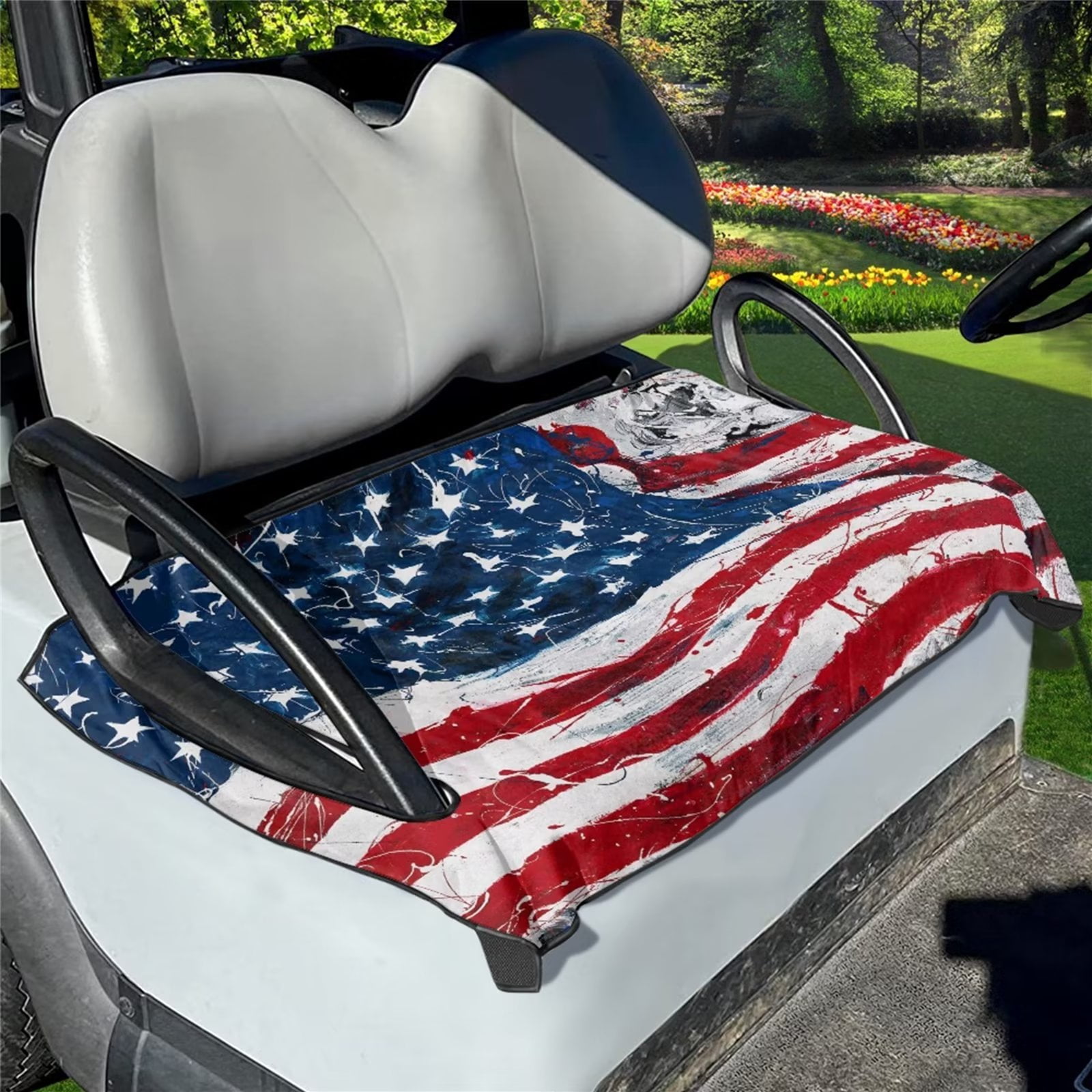 FKELYI SplashInk USA Flag Golf Cart Seat Covers Towel Portable Golf