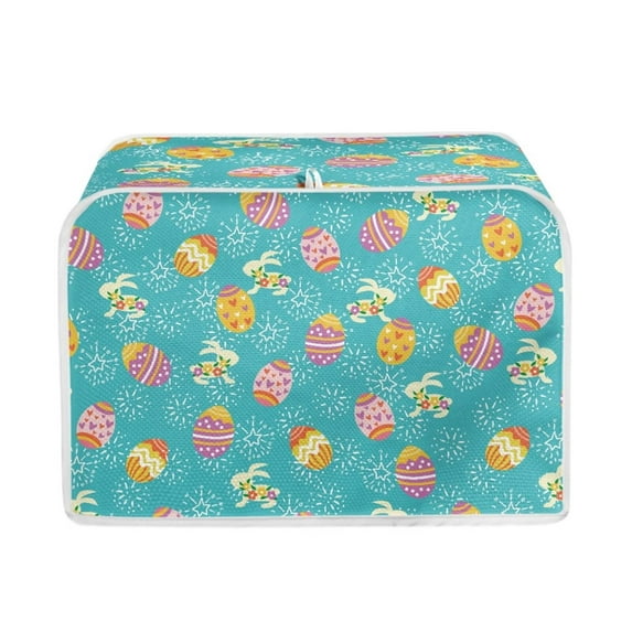 FKELYI Star Rabbit Toaster Covers Anti Fingerprint Toaster Covers 4 Slice Wide Slot Large Stain Resistant Easter Eggs Kitchen Dust Protection for Oven & Broiler