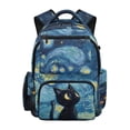 thumbnail image 1 of FKELYI Starry Cat Print 17 Inch Schoolbag for Kids Backpack Lightweight Primary School Bookbag with Multi-Pockets for Boys Girls Back-to-School Rucksack Daypack, 1 of 7