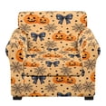 thumbnail image 1 of FKELYI Stretch Armchair Slipcover 2 Pcs Couch Covers Halloween Pumpkin Spiderweb Print Furniture Protector Washable Spandex Sofa Cover with Individual Cushion Cover, 1 of 7