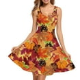 thumbnail image 1 of FKELYI Thanksgiving Maple Leaf Sleeveless Dresses Size XL Lightweight Women Twirly Skater Dress Elastic Happy Fall Tank Dress for Beach, 1 of 4
